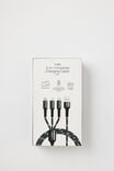 3-In-1 Usb-A Charging Cable, BLACK - alternate image 2