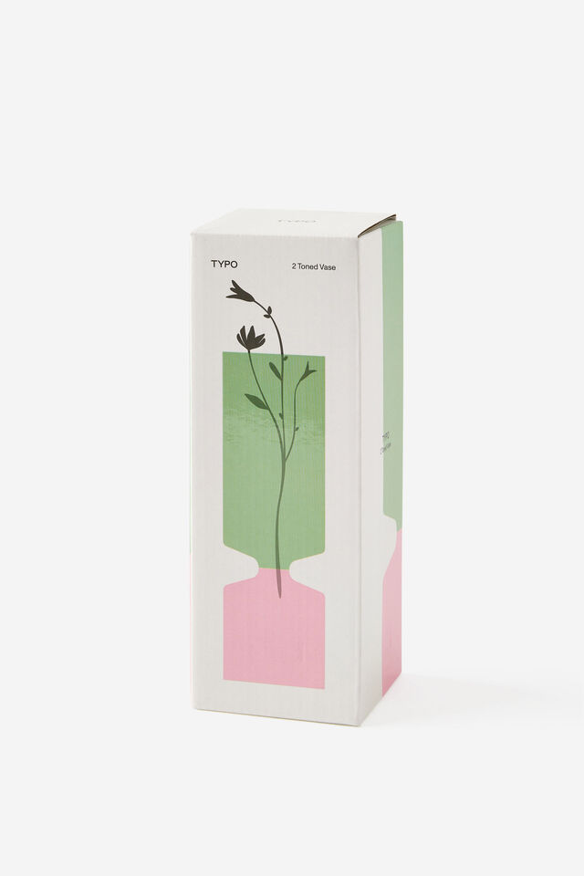 2 Toned Glass Vase, BAYLEAF & STRAWBERRY MILK