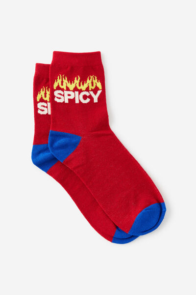 Mid Crew Socks, SPICY RED