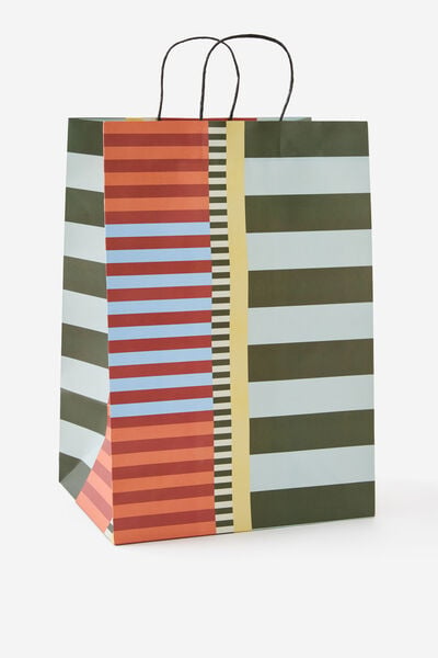 Gift Bag - Large, COLOUR BLOCK STRIPE