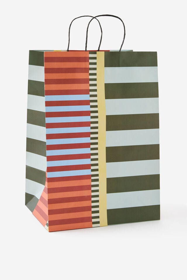 Gift Bag - Large, COLOUR BLOCK STRIPE
