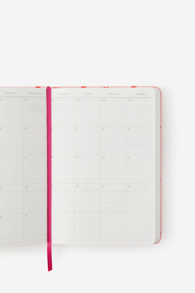 2027 B6 Weekly On Schedule Diary, STRAWBERRY MILK DITSY CHERRIES