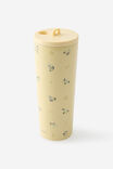 Hidden Straw Metal Smoothie Cup, DITSY PANSY / LEMON TART - alternate image 2
