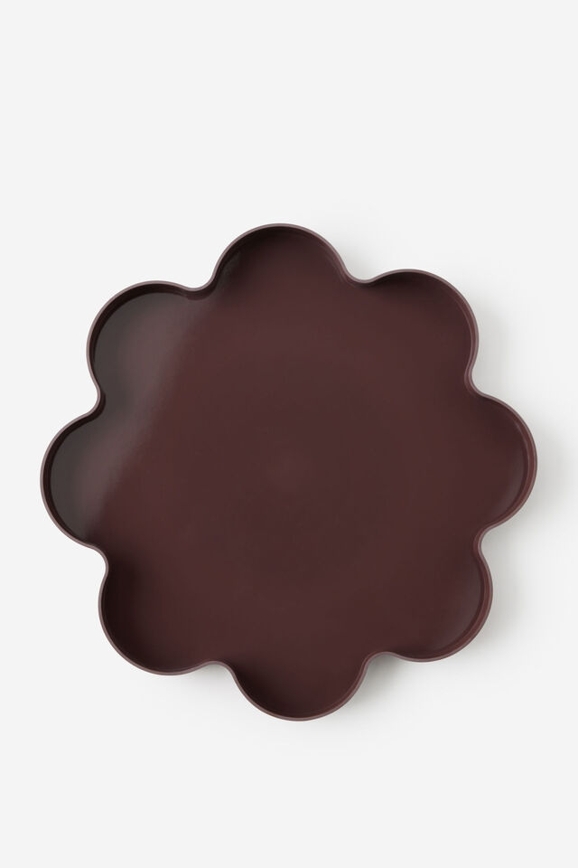 Scalloped Fashion Tray, ESPRESSO