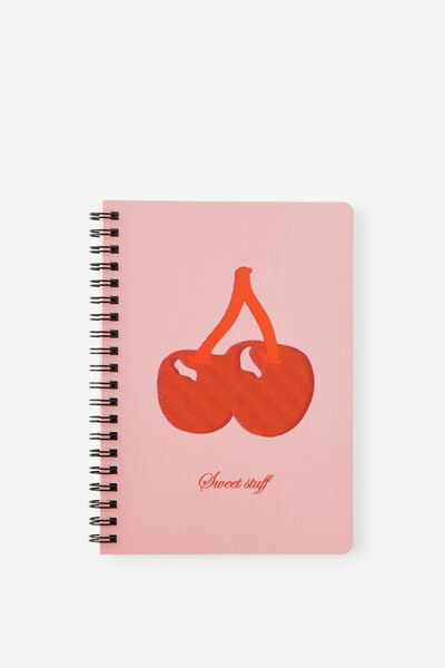 B6 Spiralbound Notebook, STRAWBERRY LAVA CHERRY