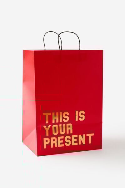 Premium Gift Bag - Lge, THIS IS YOUR PRESENT RED & GOLD