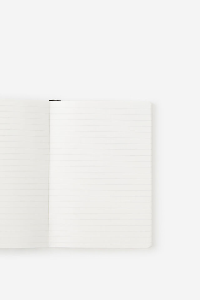 Personalised B6 Soft Cover Lined Notebook, BLACK