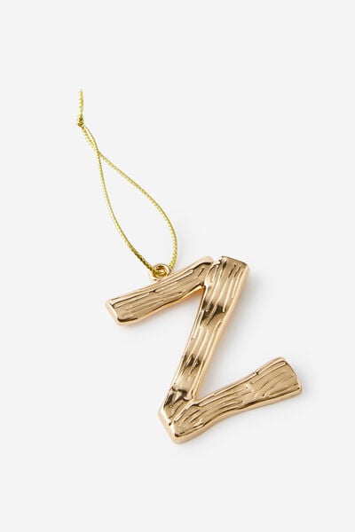 Metal Alphabet Christmas Ornament, TEXTURED Z