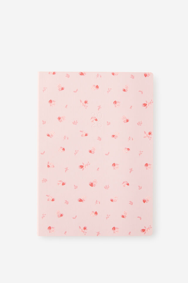 2026 B5 Weekly Soft Metro Diary, Ditsy Pansy Pink Clay