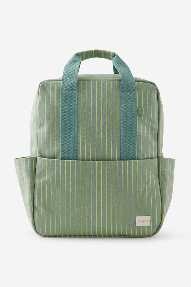 Campus Backpack, GREEN/ LIMONCELLO STRIPE