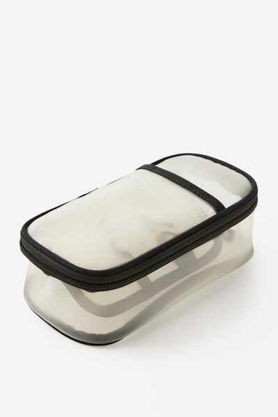 Everyday Mesh Pencil Case, ECRU/BLACK