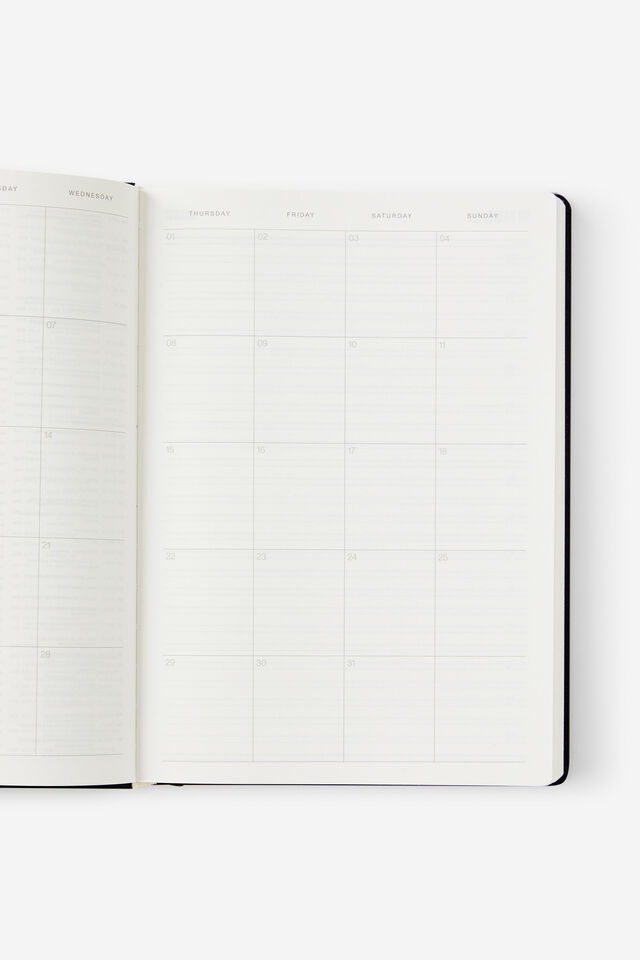 Personalised 2026 B5 Daily Hard Metro Diary, Black