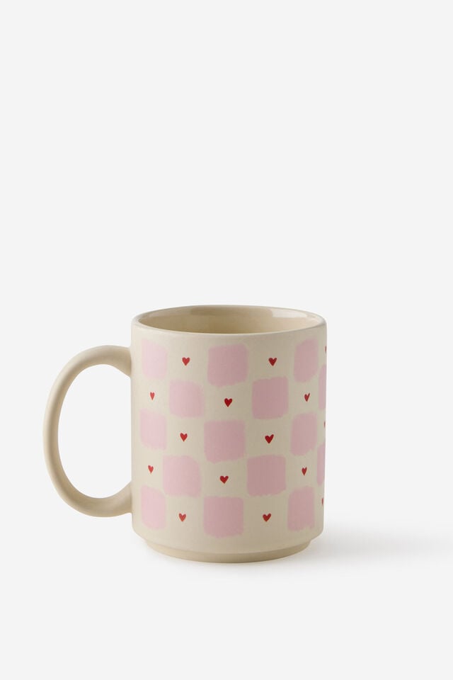 Daily Mug, CHECKERBOARD HEARTS