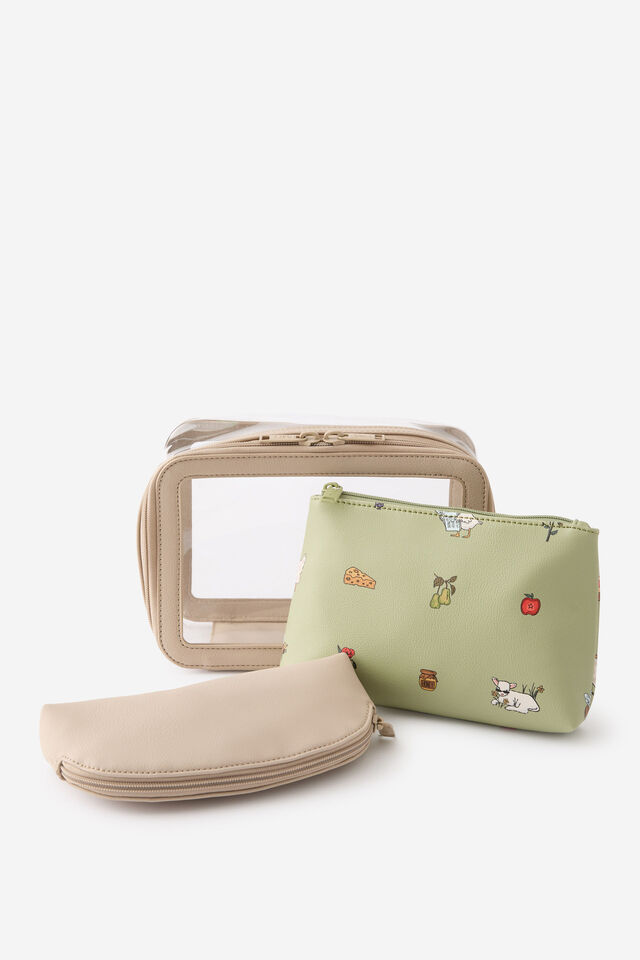 3 In 1 Cosmetic Case, LITTLE TREATS/BAY LEAF