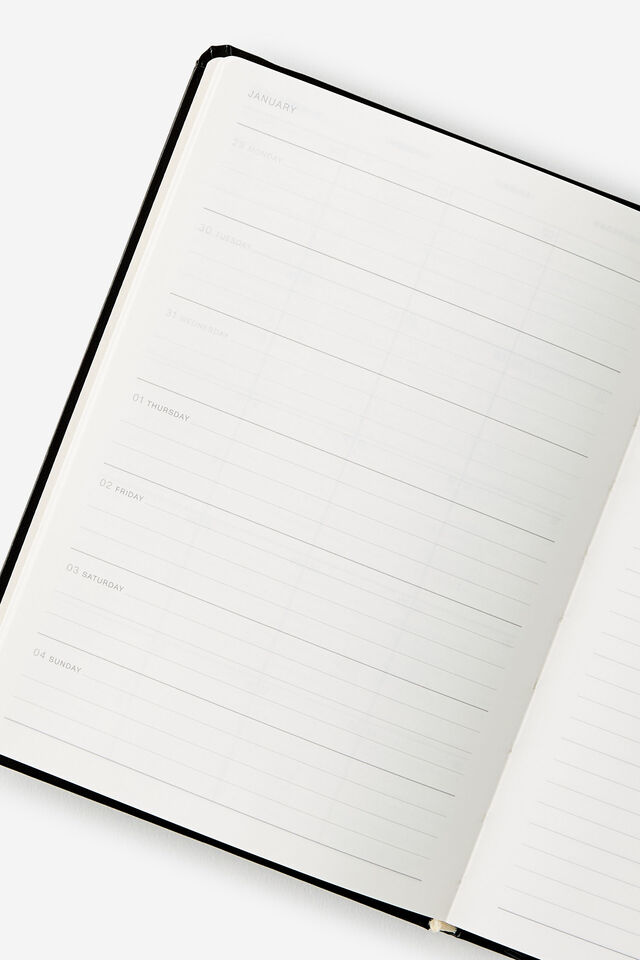 2026 B6 Weekly Hard Metro Diary, Black