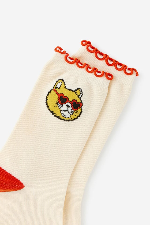 Mid Crew Socks, SUNGLASS CAT