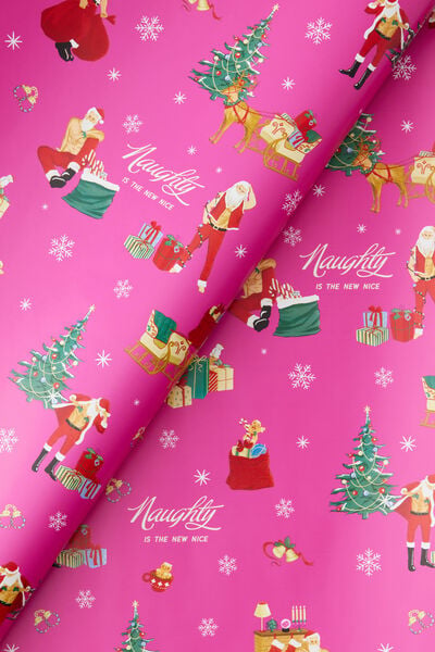 Christmas Wrapping Paper Roll, NAUGHTY IS THE NEW NICE
