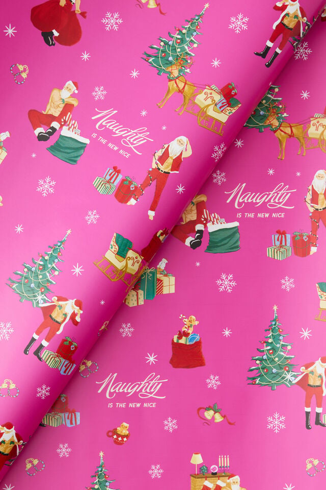 Christmas Wrapping Paper Roll, NAUGHTY IS THE NEW NICE