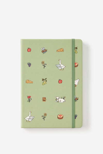 Metro A5 Hard Lined Notebook, Little Treats Bay Leaf