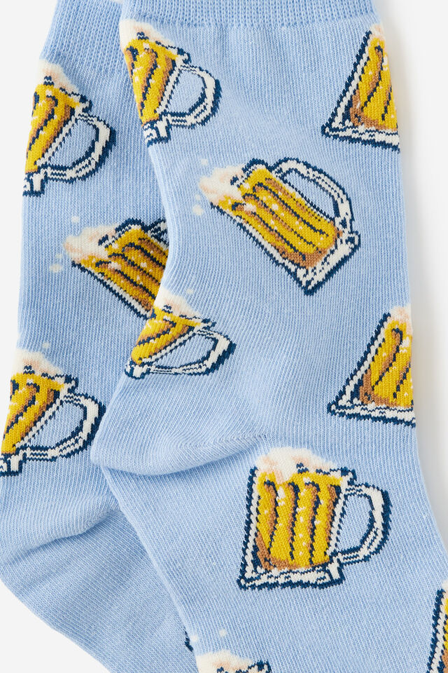 Mid Crew Socks, BLUE BEERS YDG!