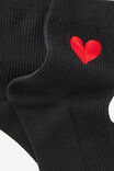 Mid Crew Socks, RED HEART EMB - alternate image 3