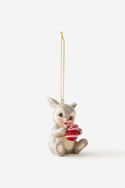 Resin Christmas Ornament, BUNNY AND BAUBLE