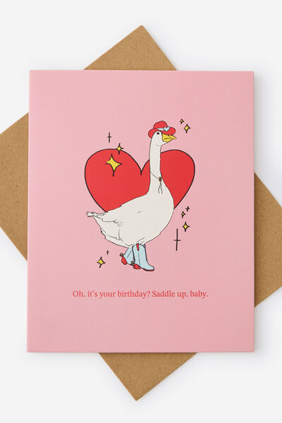 Funny Birthday Card 2.0, SADDLE UP, BABY