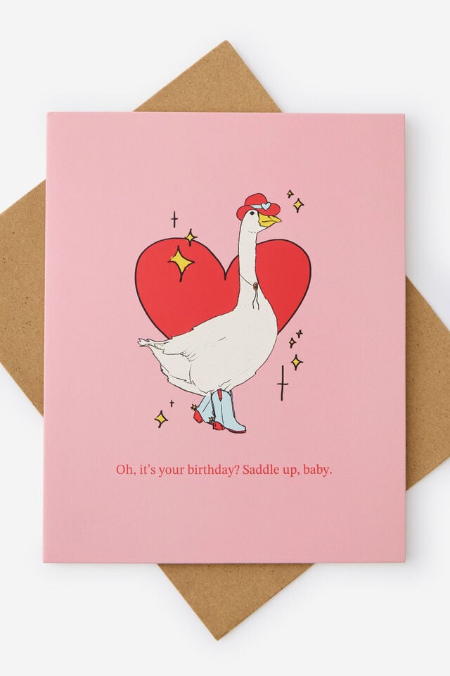 Funny Birthday Card 2.0, SADDLE UP, BABY