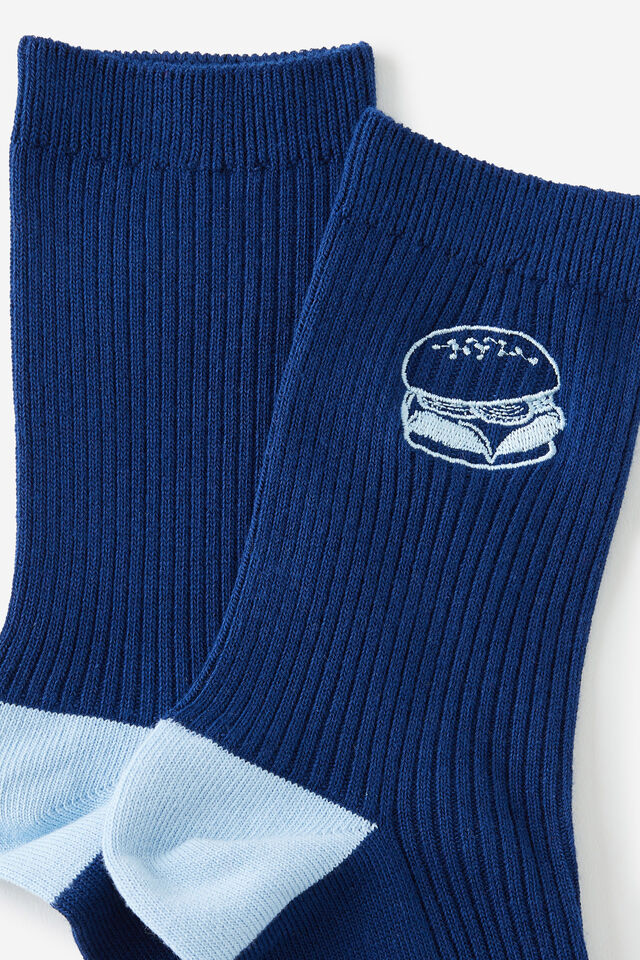 Mid Crew Socks, DEEP SPACE BURGER