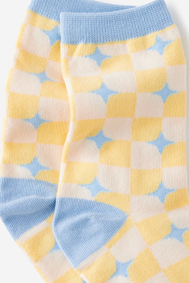 Mid Crew Socks, RETRO MILK LEMONCELLO