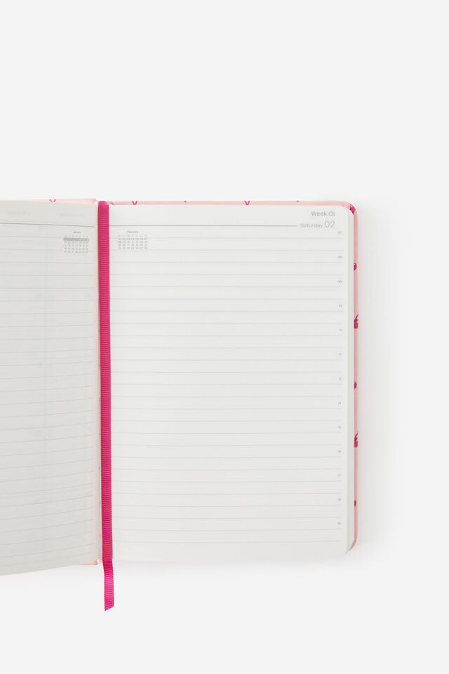 2027 B6 Daily On Schedule Diary, STRAWBERRY MILK DITSY CHERRIES