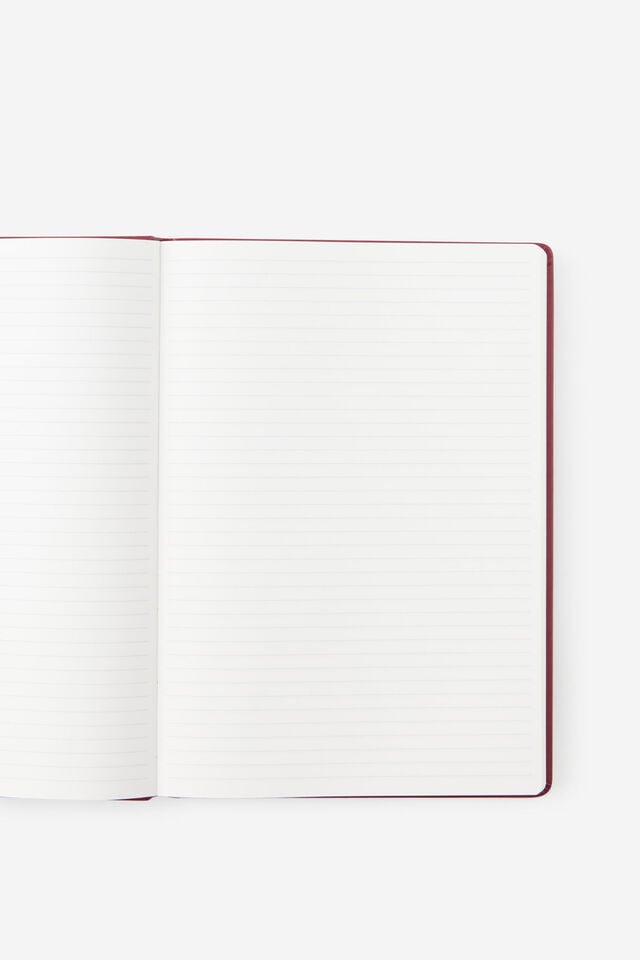 Personalised Metro B5 Hard Lined Notebook, Cabernet