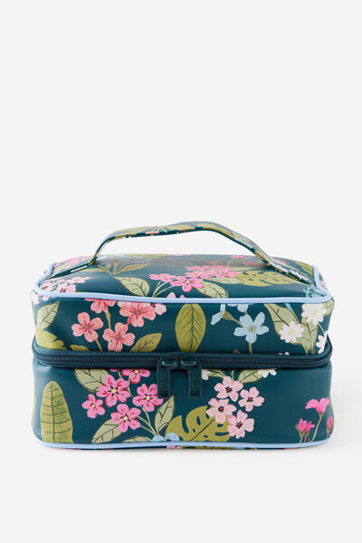 3 Fold Hanging Cos Case, WILDER FLORAL SPACED/NORTH SEA