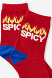 Mid Crew Socks, SPICY RED - alternate image 2