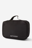 Personalised Flat Lay Wash Bag, BLACK - alternate image 1