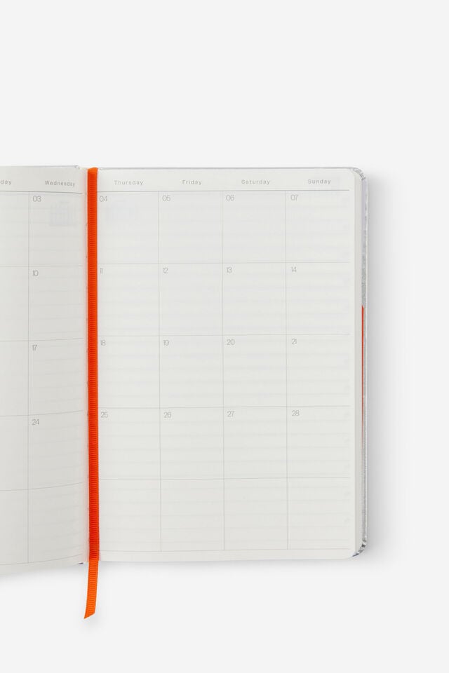 Personalised 2027 A5 Daily On Schedule Diary, CHROME LAVA RED