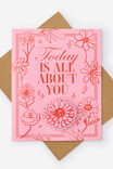 Premium Badge Birthday Card, TODAY IS ALL ABOUT YOU - alternate image 1