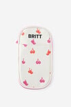 Personalised Arlow Canvas Pencil Case, ECRU DITSY CHERRIES - example image 1