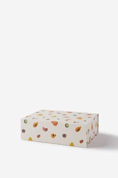Magnetic Flat Pack Box Medium, FRUIT SALAD ECRU
