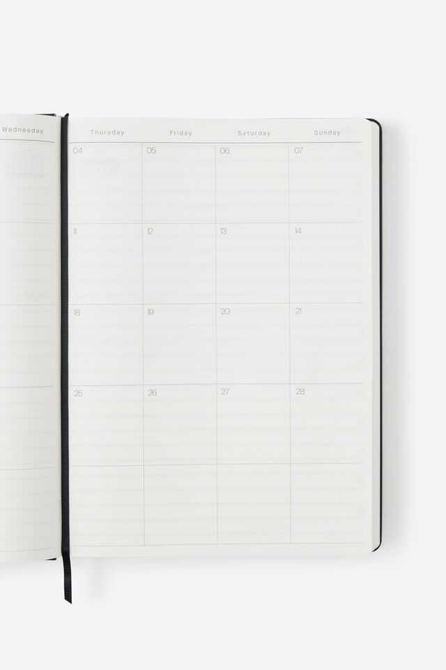 2027 A4 Daily On Schedule Diary, BLACK