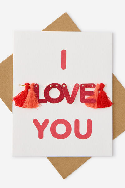 Luxe Tassel Cards, I LOVE YOU
