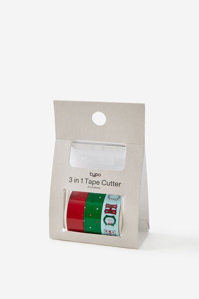 3Pc Tape Set & Cutter, KITSCH CHRISTMAS