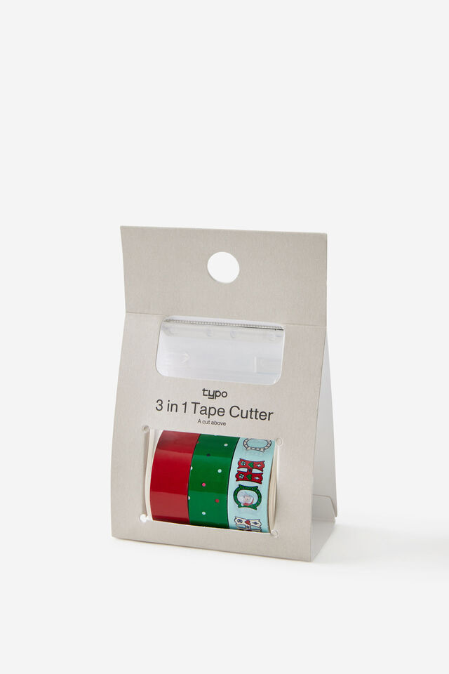3Pc Tape Set & Cutter, KITSCH CHRISTMAS