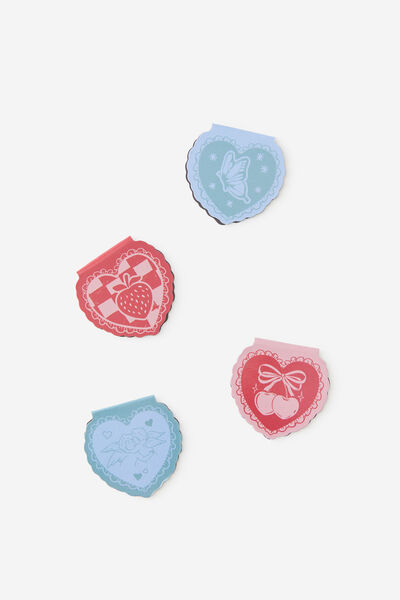 Magnetic Bookmarks 4Pk, HEARTS