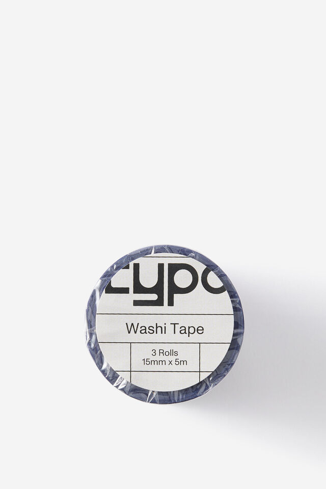 Washi Tape 15Mm 3Pack, DOGS STRIPE BLUE!