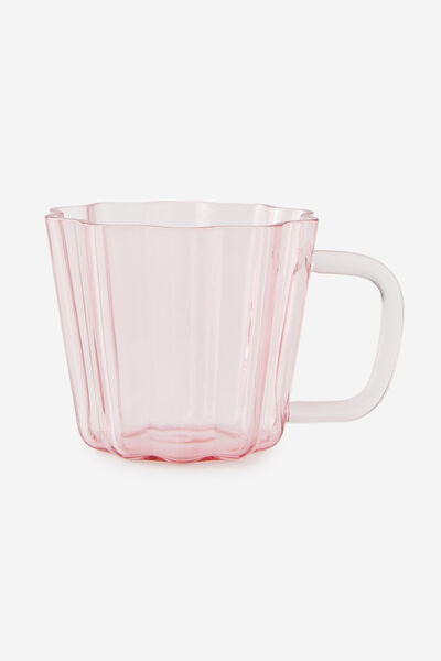 Glass Flower Mug, PINK