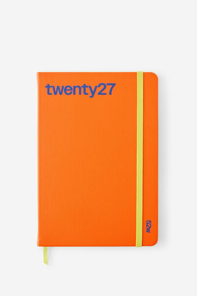 2027 A5 Weekly On Schedule Diary, LAVA RED/WASABI