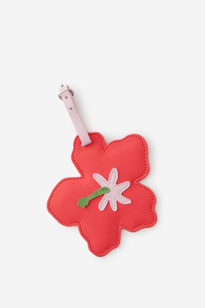 Shaped Luggage Tag, HIBISCUS/POMEGRANATE