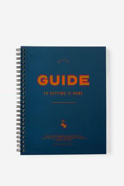 A5 Subject Spiral Lined Notebook, GUIDE TO GETTING IT DONE