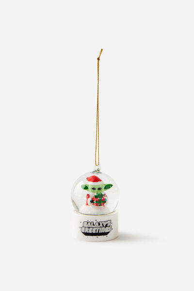 Collab Snowglobe Christmas Ornament, LCN LUC MANDALORIAN GROGU